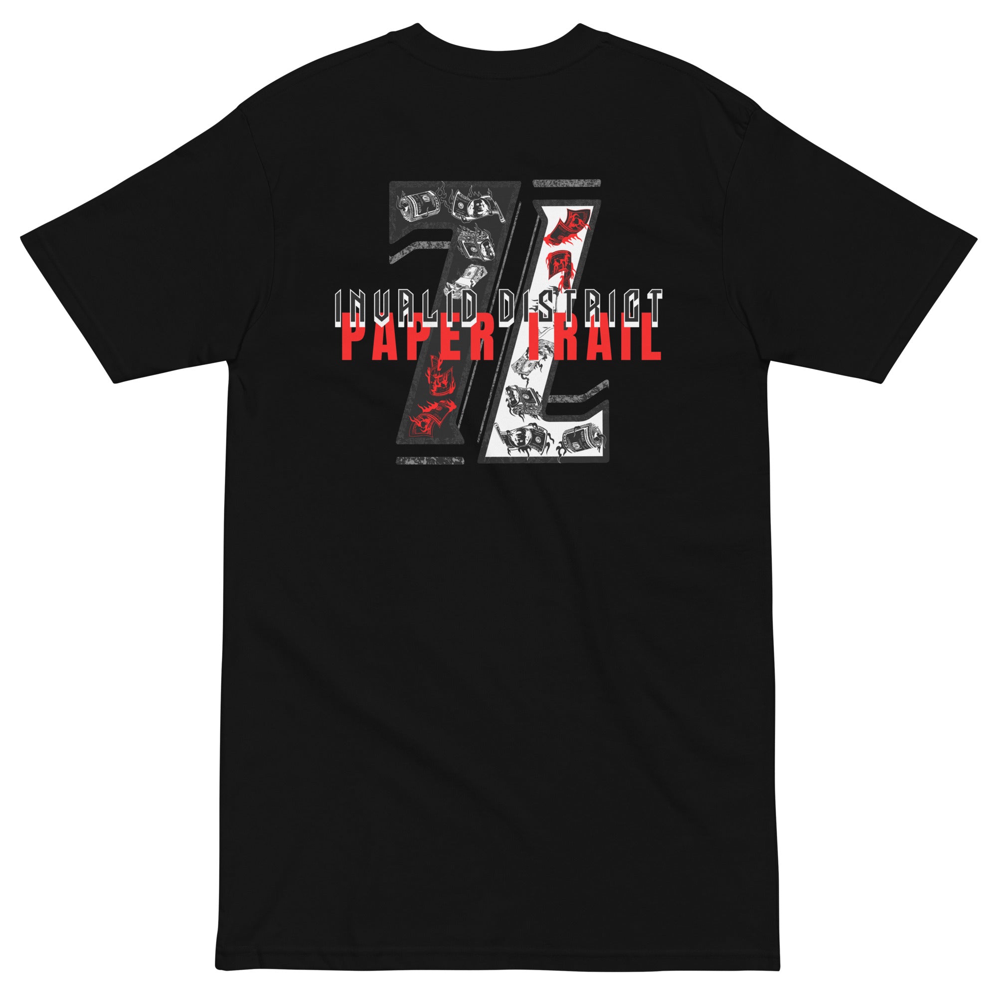 77 Paper Trail Black Men’s premium heavyweight tee