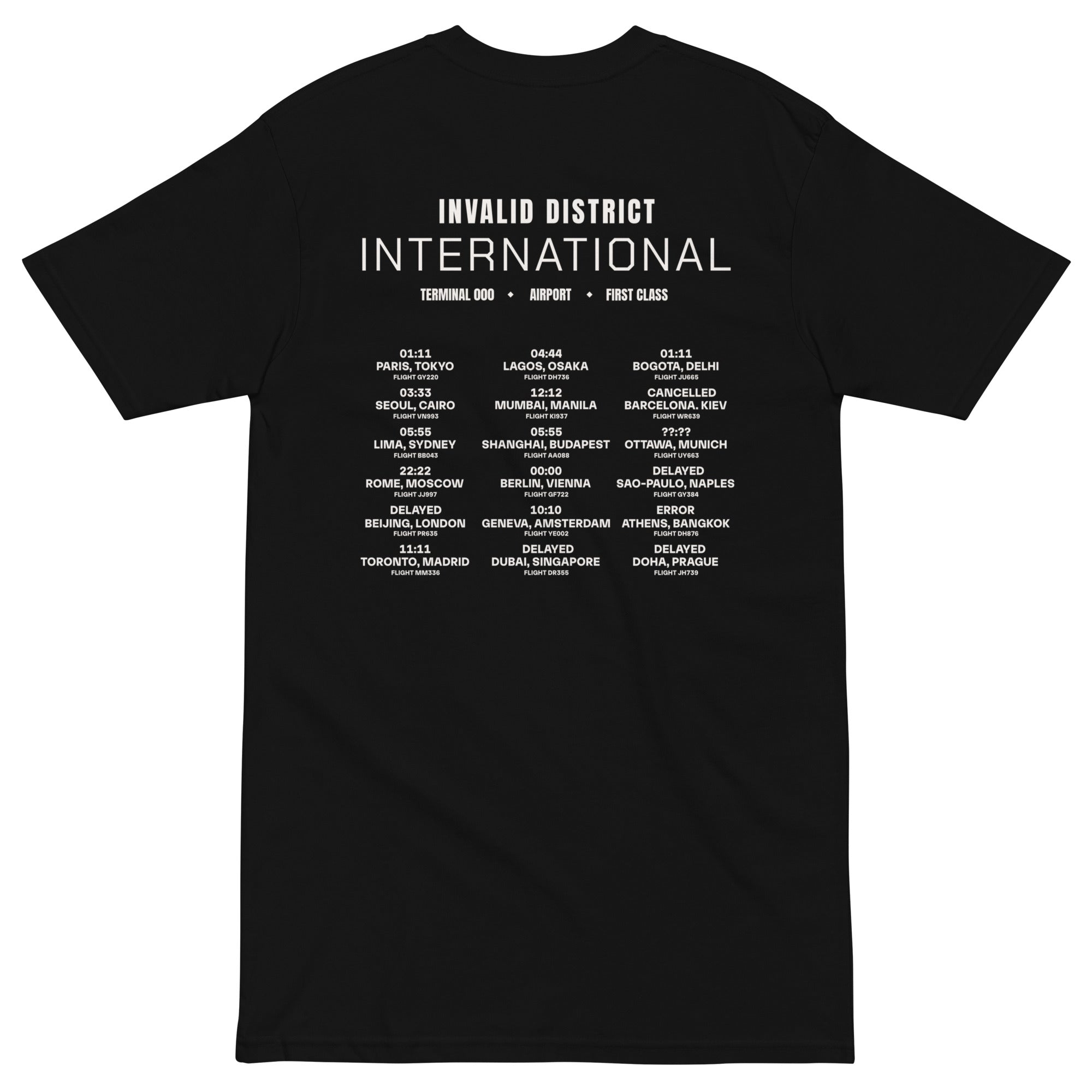 International Flight Terminal Men’s premium heavyweight tee