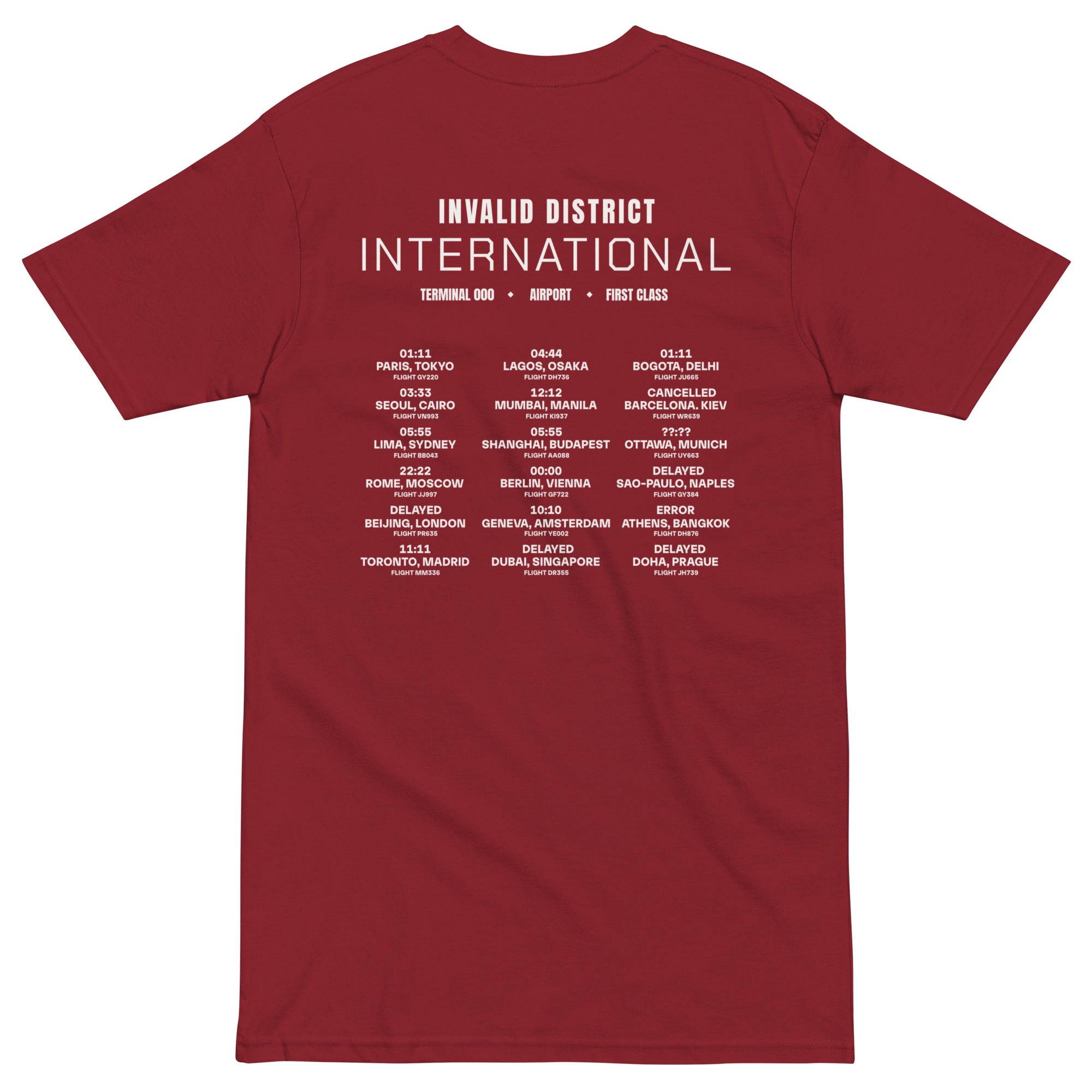 International Flight Terminal Men’s premium heavyweight tee