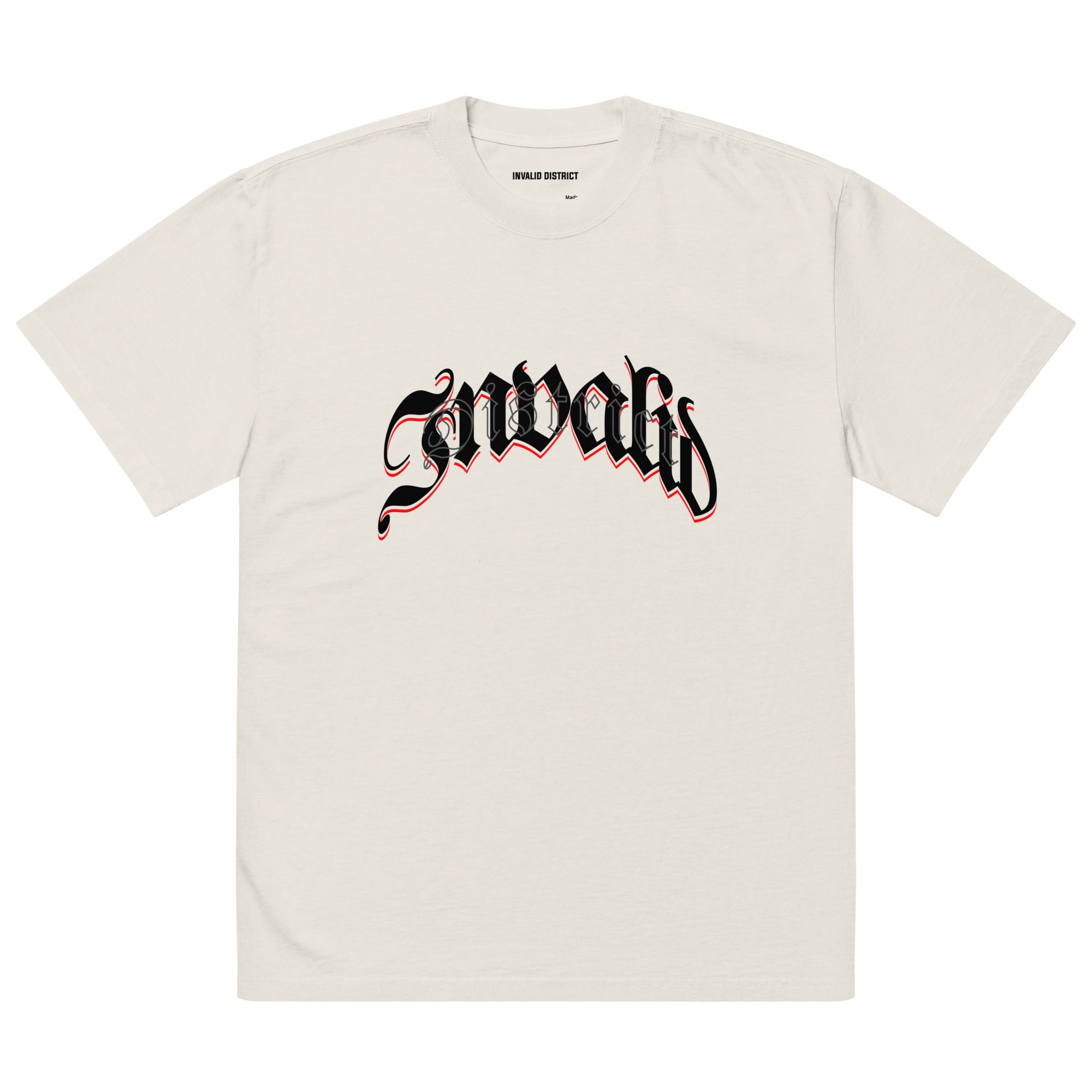 Invalid Cream Oversized faded t-shirt