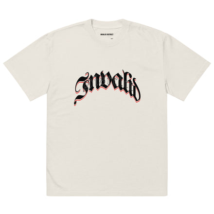 Invalid Cream Oversized faded t-shirt